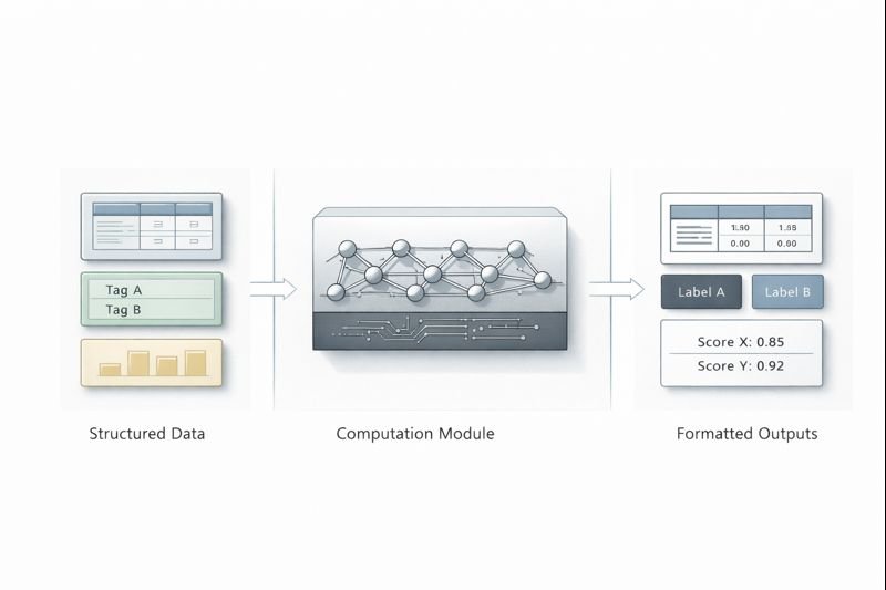 AI tools explained system architecture showing data input, computation layer, and output generation