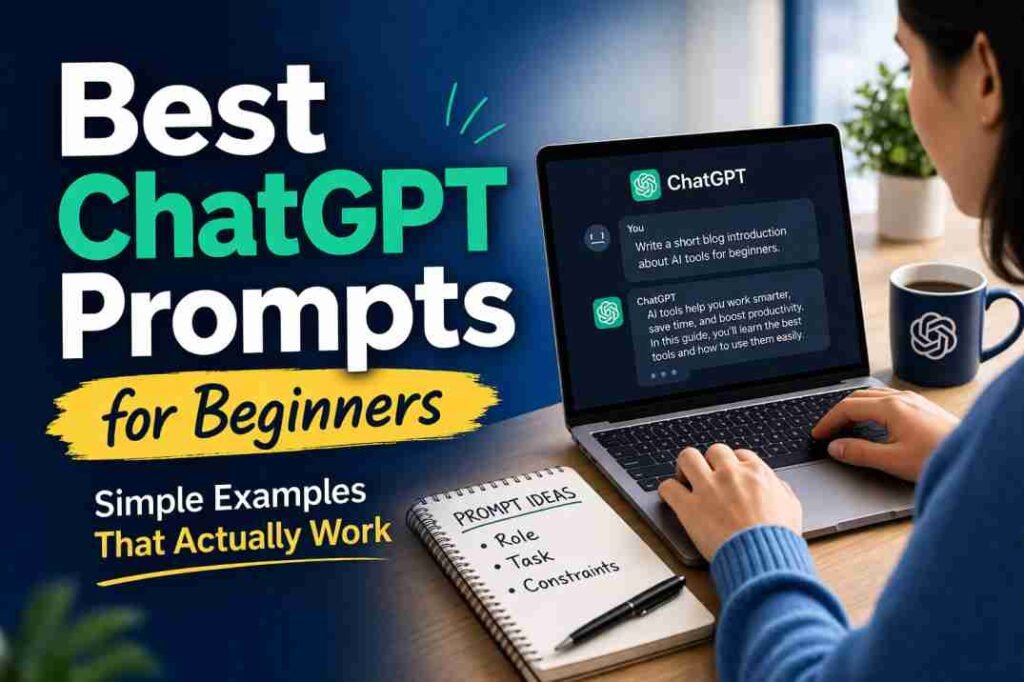 featured image showing a beginner using ChatGPT prompts with structured input and improved output results