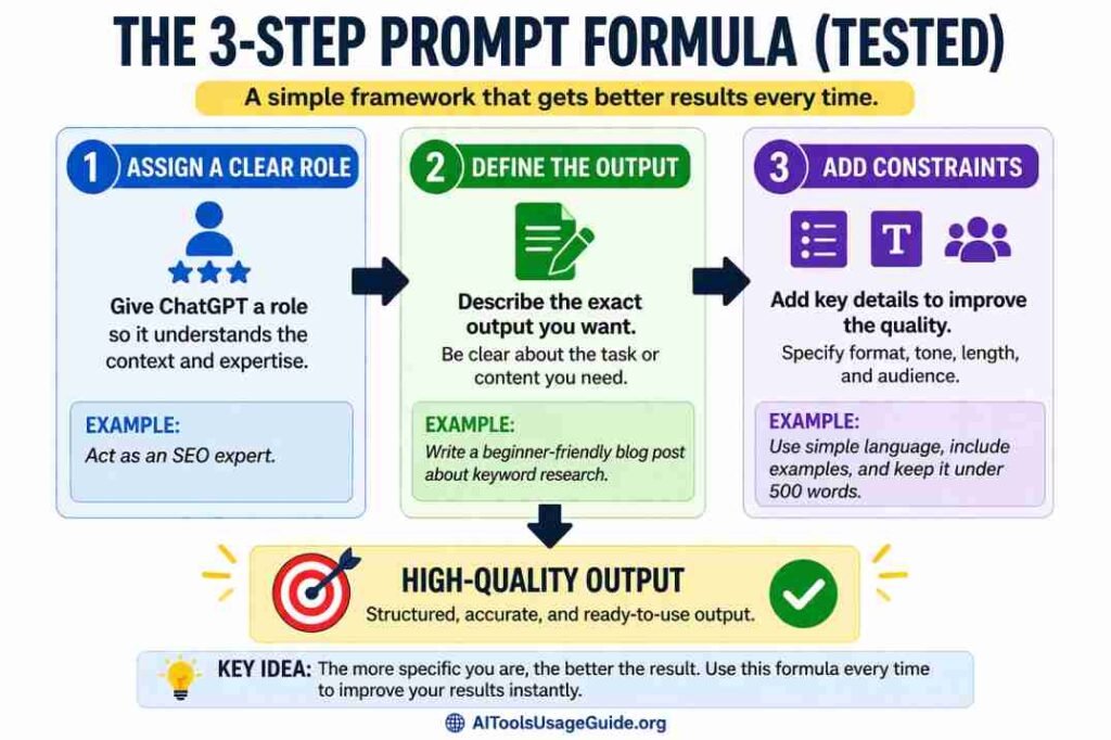 Best ChatGPT prompts for beginners guide with structured input and improved output results