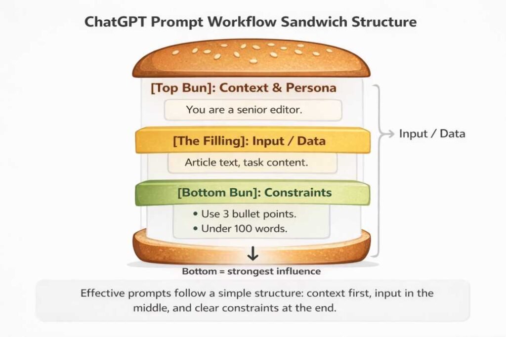 The Pro-Workflow Sandwich Prompt Structure by AIToolsUsageGuide