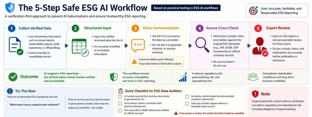  5-Step Safe ESG AI Workflow for accurate reporting