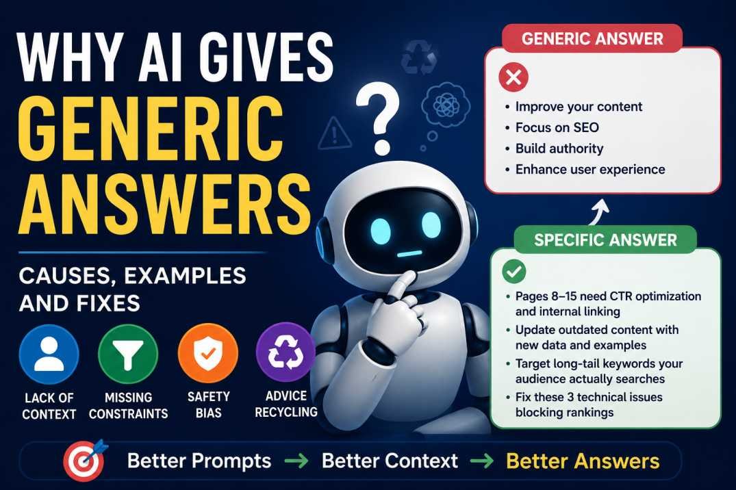 Why AI gives generic answers and how context, constraints, and better prompts improve AI responses